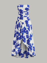 Strapless Floral Print Maxi Dress