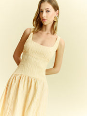 Textured Sleeveless Midi Dress