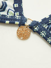 Patterned Halter Bikini Set