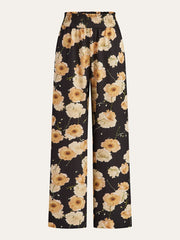 Floral Print Wide-Leg Pants