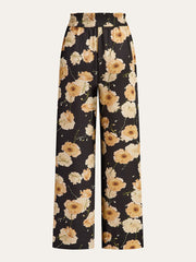 Floral Print Wide-Leg Pants