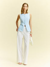 Sleeveless Button-Front Vest