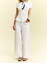 Wide-Leg Pants with Ruffle Detail