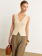 Knit Button-Front Vest