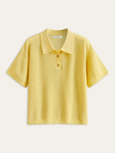 Mesh-Knit Polo-Style Top