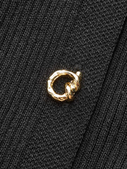 Ribbed Knit Button-Down Midi Dress