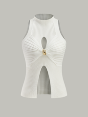 Ribbed Cut-Out Tank Top