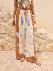 Mid-Rise Floral Print Oversized Pants