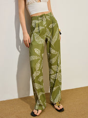 Printed Mid-Rise Thin Pants