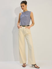 Striped Knotted Tank Top