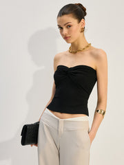 Twist-Front Strapless Top