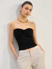 Twist-Front Strapless Top