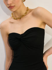 Twist-Front Strapless Top