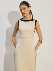 Contrast Trim Maxi Dress