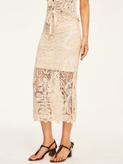 Sheer Crochet Midi Skirt