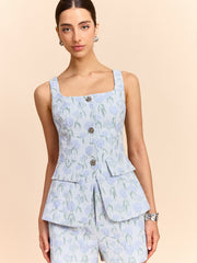 Floral Jacquard Vest