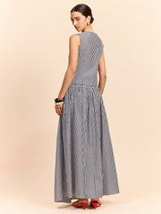 Striped Tie-Front Top and Skirt Set