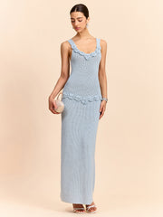 Crochet Embellished Sleeveless Maxi Dress