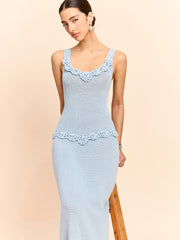 Crochet Embellished Sleeveless Maxi Dress