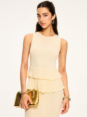 Knit Ruffle Sleeveless Top