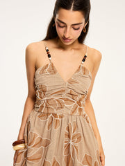 Floral Print Backless Maxi Dress