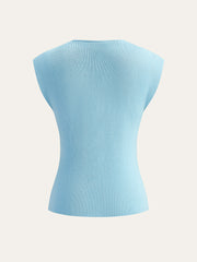 Shell Button Knit Vest