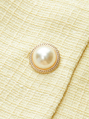 Pearl Button Tweed Vest and Shorts Set