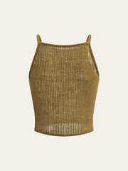 Semi-Sheer Knit Crop Top