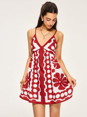 Floral Print Spaghetti Strap Dress