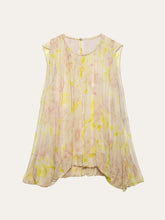 Semi-Sheer Chiffon Floral Drape Sleeve Blouse