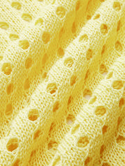 Openwork Knit Polo Top