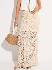 Semi-Sheer Crochet Maxi Skirt