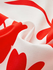 Asymmetrical Floral Print One-Shoulder Dress