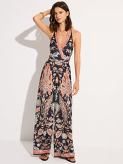 Paisley Print Halter Jumpsuit
