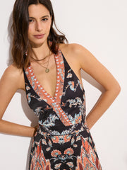 Paisley Print Halter Jumpsuit