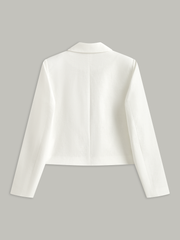 Cotton & Linen Cropped Blazer with Bow