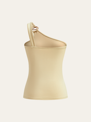 One-Shoulder Ring-Detail Tank Top