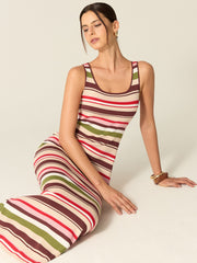 Color-Block Striped Maxi Dress