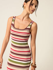 Color-Block Striped Maxi Dress