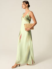 V-Neck Printed Maxi Dress