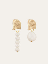 Irregular Metal & Pearl Earrings