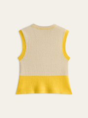 Knitted Colorblock Sweater Vest