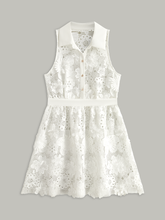 Semi Sheer 3D Flowers Mini Dress