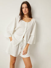Button-Front Loose-Fit Shorts Set