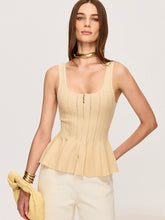 Zip-Front Peplum Knit Top