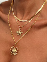 Multi-Layered Gold Sun And Starfish Necklace Set