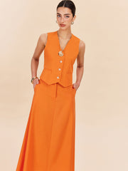 Cotton & Linen Pocket Detail Skirt Set