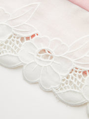 Linen & Cotton Embroidered Trim Mini Dress