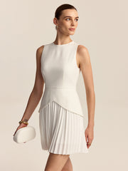 Pleated Hem Mini Dress