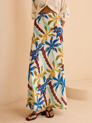 Tropical Print Maxi Skirt